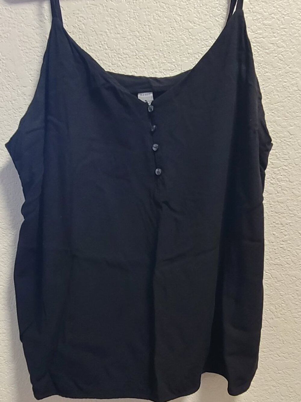 Ladies camisole style tank top adjustable strap, Black
